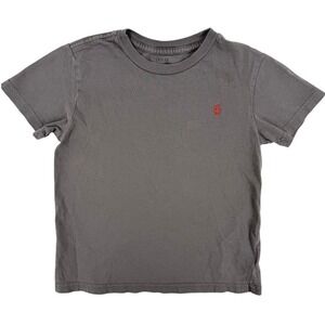 Polo Ralph Lauren Kids Gray Short Sleeve T-Shirt Red Pony Logo Size 6 120 Cotton